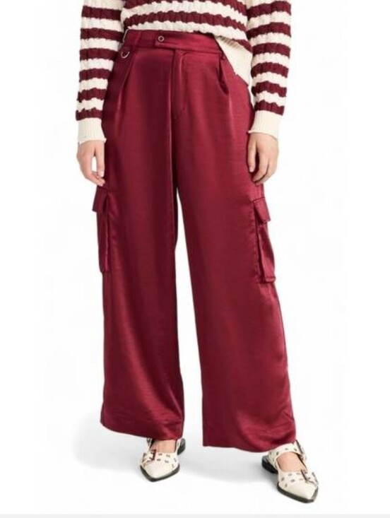 LNA Pants - LNA Clothing lou silky cargo pant in lambrusco Like New Size Small